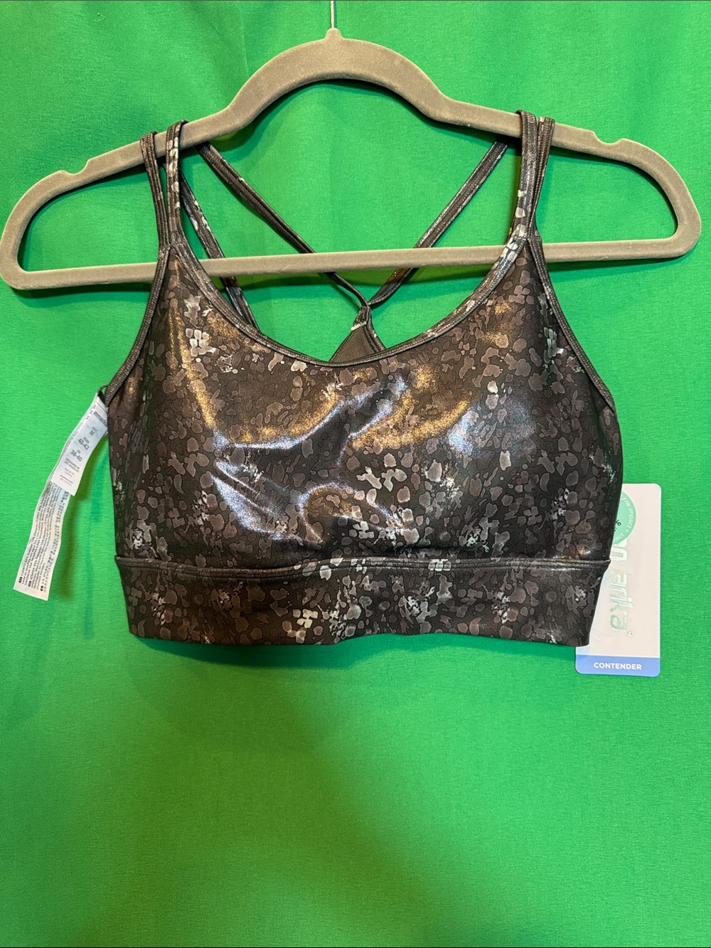 Marika medium sports bra NWT Contender rosin ink watercolor